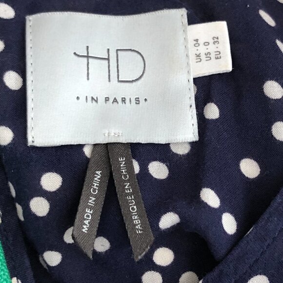 Anthropologie HD IN PARIS Tunic Dress size 0 - Blue White Pockets Whimsicore - Picture 3 of 10